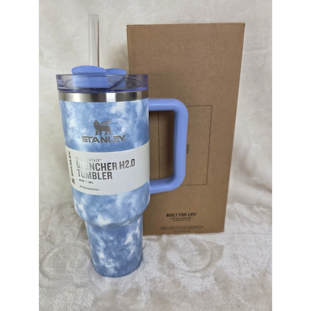 NEW Ocean Blue Tye Dye‎ Stanley Quencher H2O Tumbler 40 oz